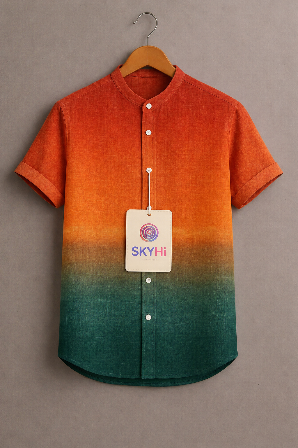 Line Combination Fan-shaped Decorative Pattern Casual Cotton And Linen Polo