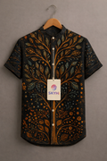 Men's Ethnic Totem Tree Of Life Art Linen Blend Comfy Shirt