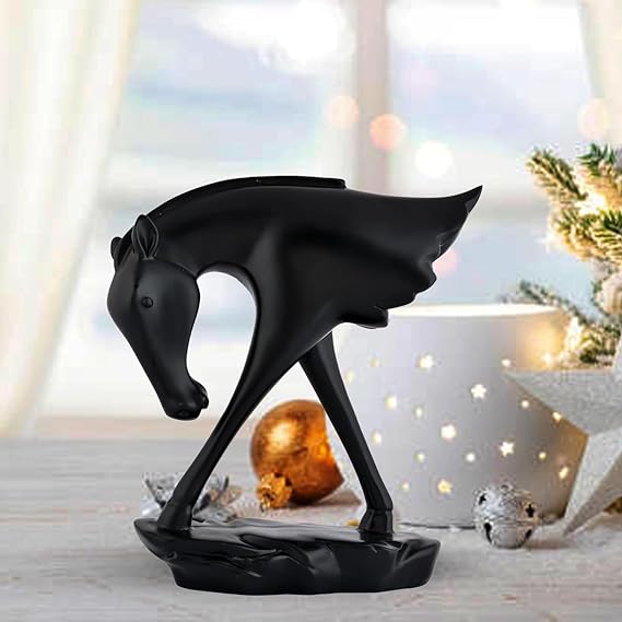 Elegant White Horse Artefact for Home and Office Décor