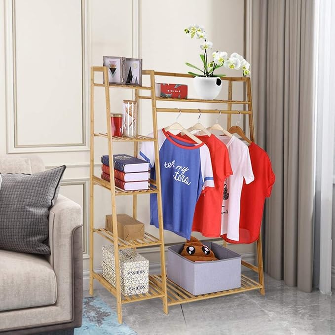 Quirk Bamboo Wood Garment Rack