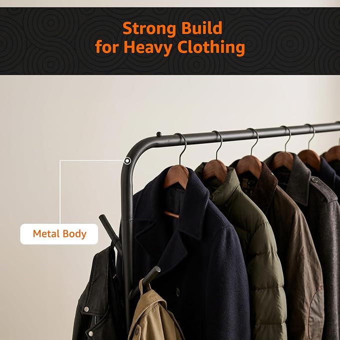 Metal Clothes Rack Stand with Bottom Shoe Shelf