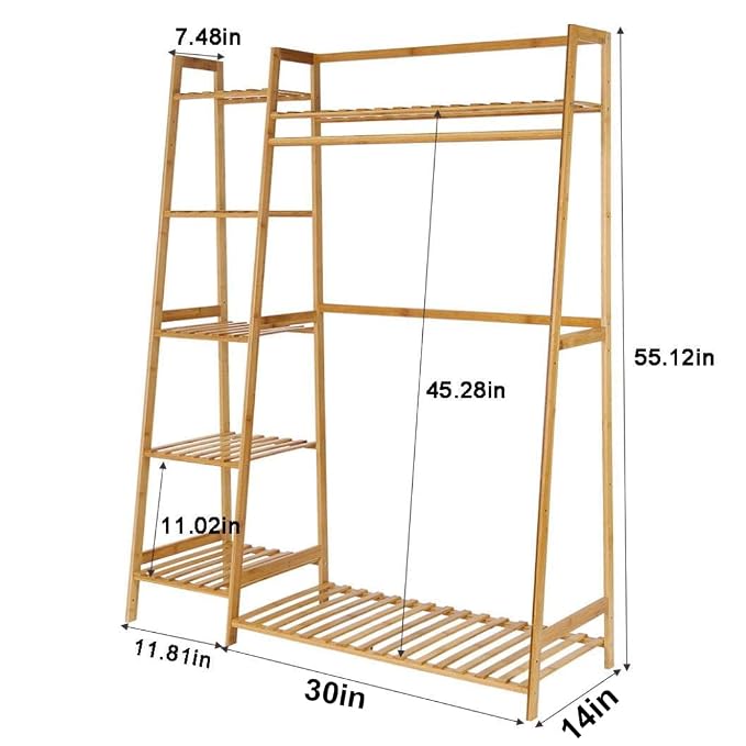Quirk Bamboo Wood Garment Rack