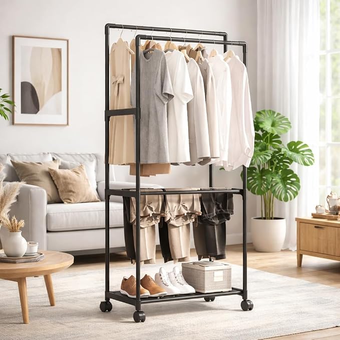 Heavy-Duty Metal Clothes Hanger Stand