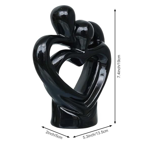 Ceramic Heart Shape Romantic Couple Statue