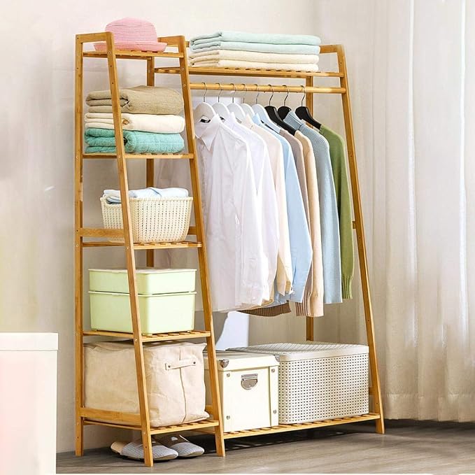 Quirk Bamboo Wood Garment Rack