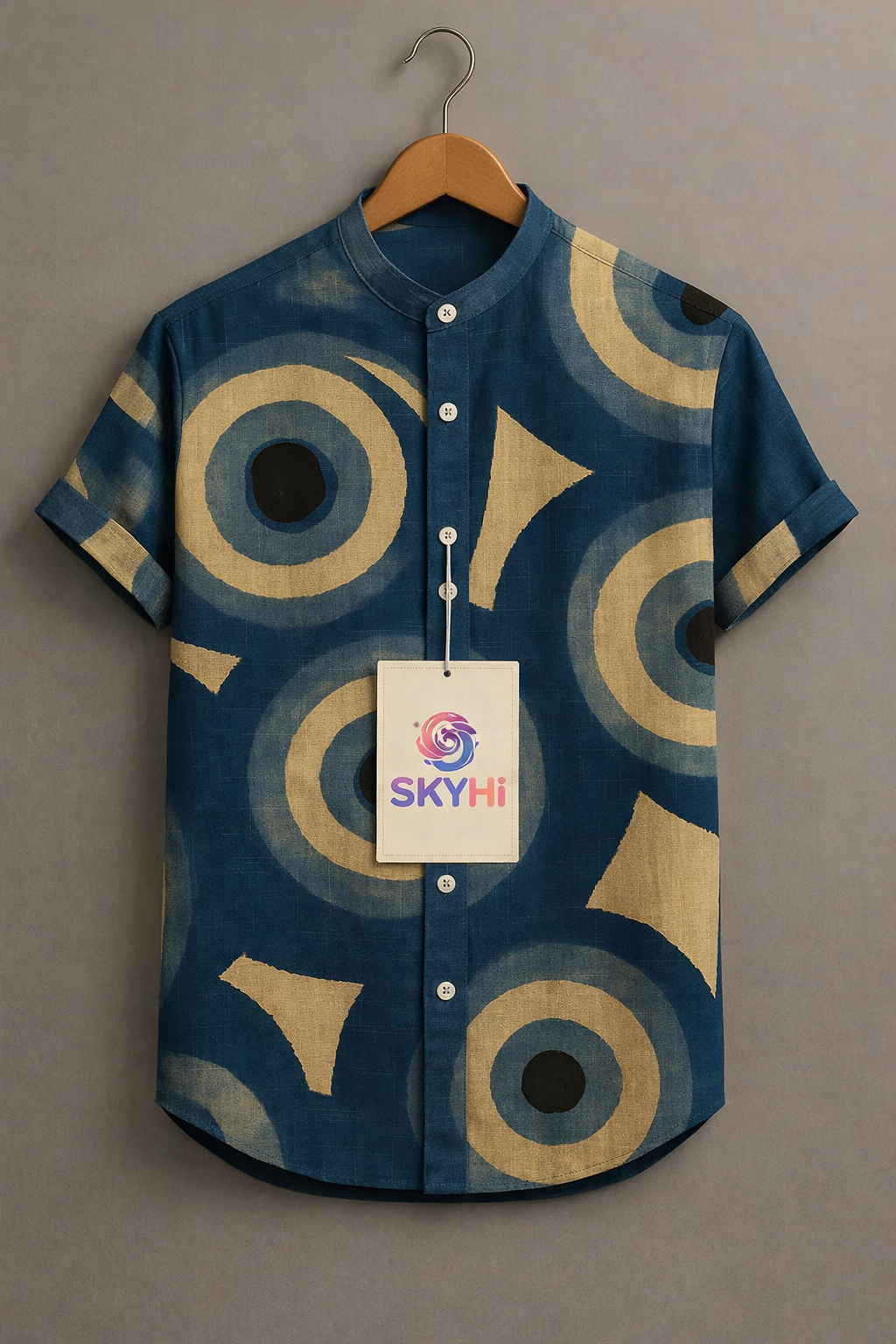Abstract Digital Art Painting Vintage Print Casual 100% Cotton Shirt