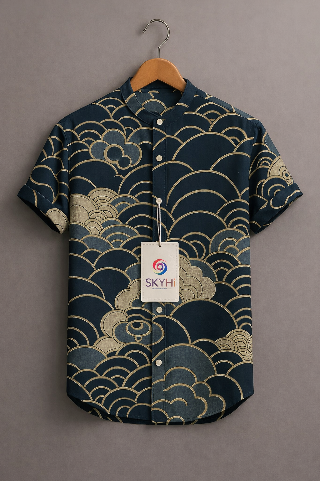 Cloud layer sector Vintage Print Casual 100% Cotton Shirt