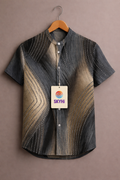 Gradient Stripes Art Print Casual 100% Cotton Shirt